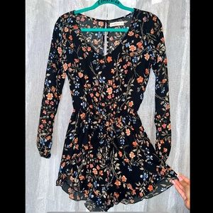 Abercrombie & Fitch Black Floral Romper